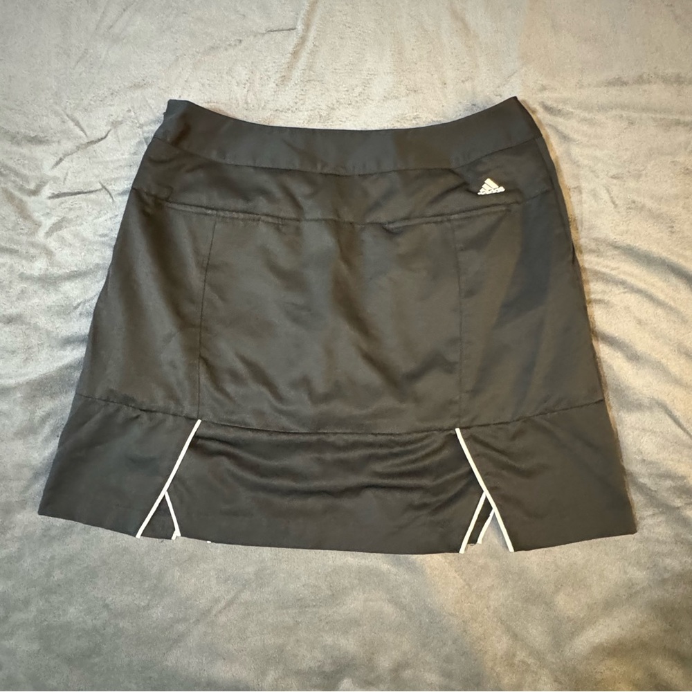 Adidas Black A-Line Mini Skirt with Slit - Size 8